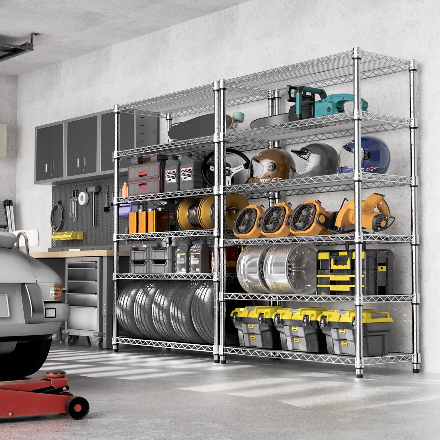 4080 lbs Steel Storage Shelving 6-Tier Utility Shelving Unit Steel Organizer Wire Rack for Home,Kitchen,Office,Garage, 17.7" D x 47.2" W x 72.3" H - NestledHome