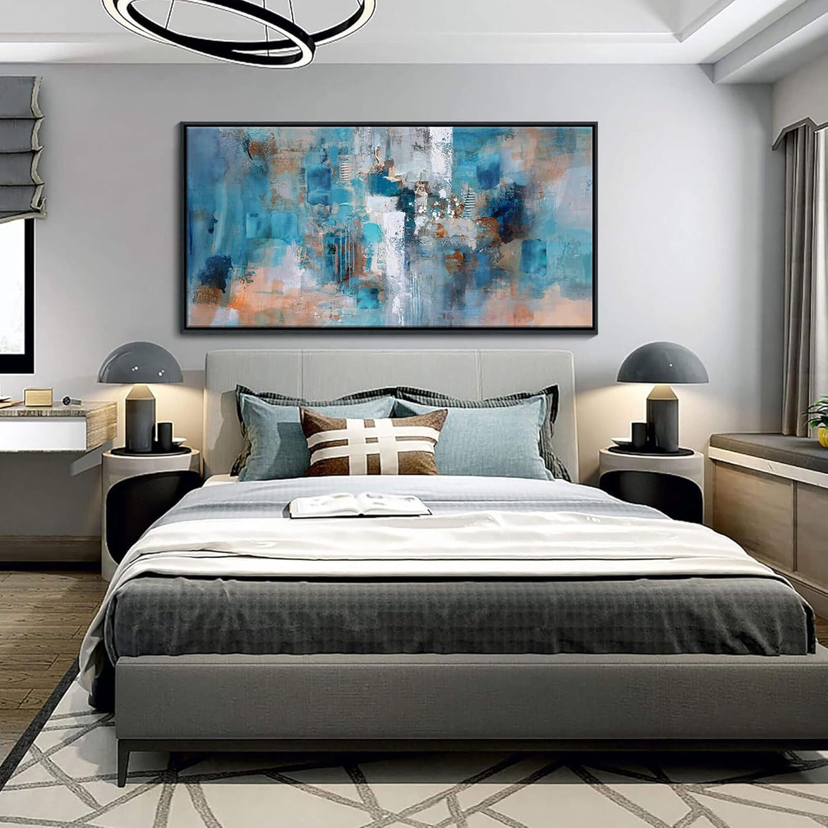 Framed Wall Art for Bedroom Large Abstract Wall Art Wall Pictures for Living Room Canvas Wall Art for Living Room Bathroom Decor 24x48 Inches