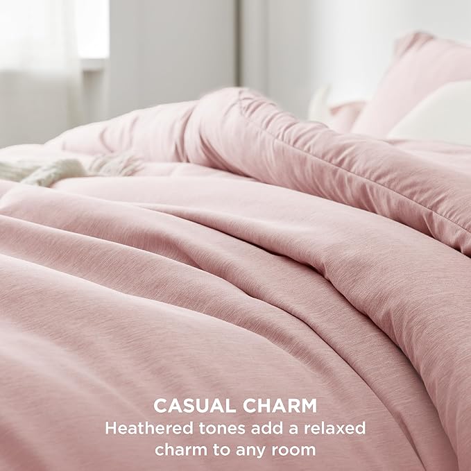Bedsure Full Comforter Set - Pink Soft Bedding for All Seasons, Cationic Dyed Bed Set, 3 Pieces, 1 Full Size Comforter (82"x86") and 2 Pillow Shams (20"x26"+2")