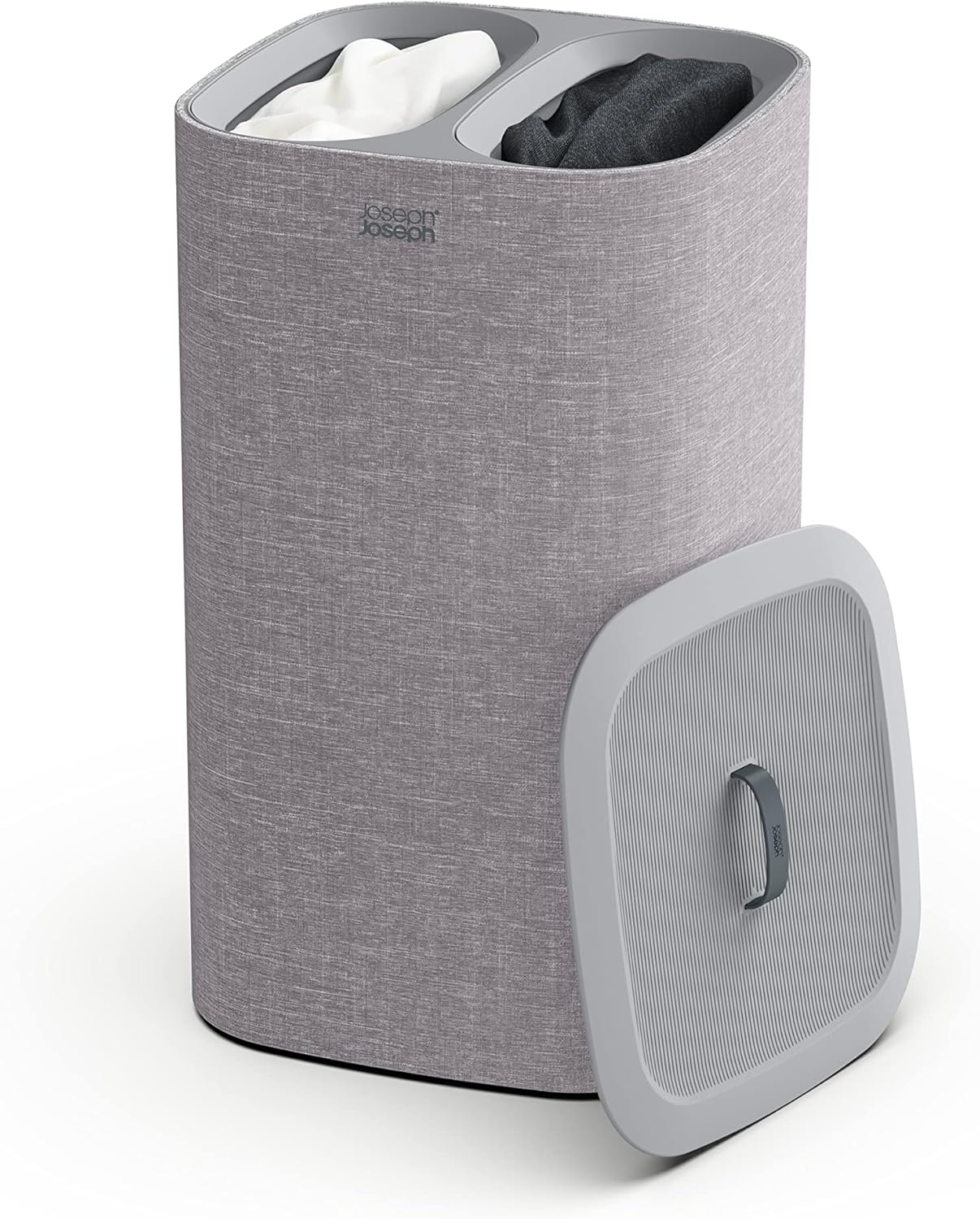 Joseph Joseph Tota 60 liter/15.8 gallon Laundry Hamper Separation Basket with lid, 2 Removable Washing Bags with Handles- Grey - NestledHome