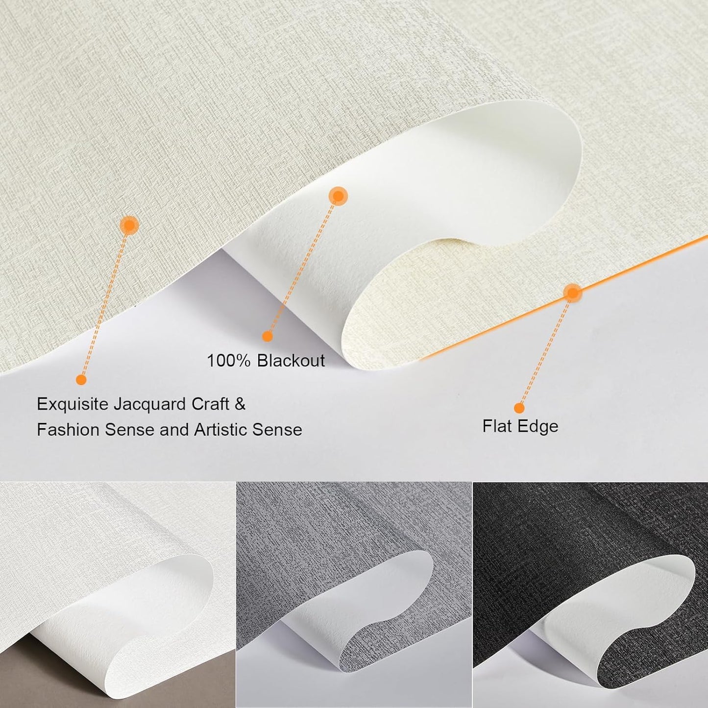 Persilux Blackout Shades for Windows Cordless Roller Blinds, Roller Windows Shades for Home with Fabric Attached Valance, UV Protections Easy Installation for Door/Office, Limestone(28.5" W x 64" H)