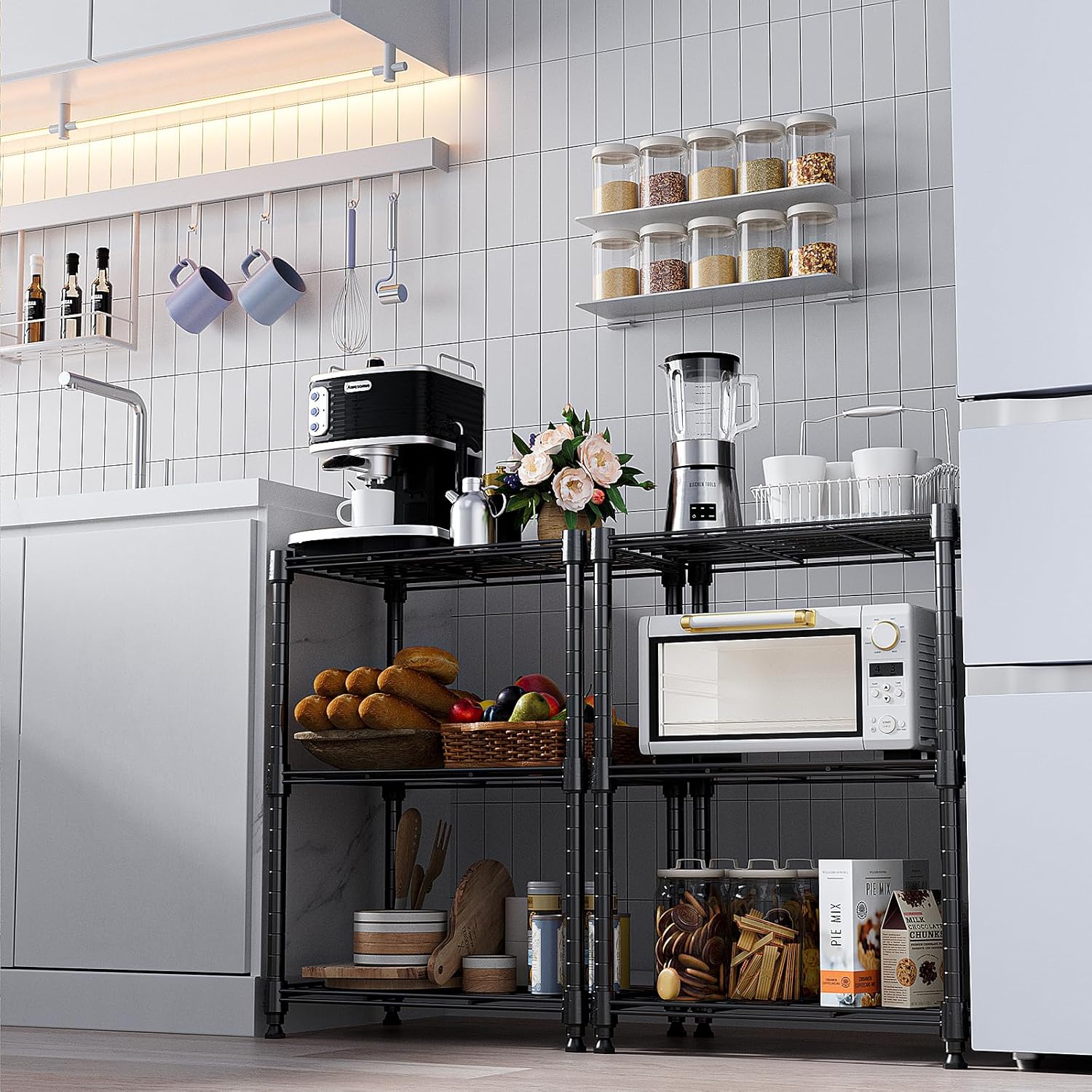 450 lbs Steel Storage Shelving 3-Tier Utility Shelving Unit Steel Organizer Wire Rack for Home,Kitchen,Office (11.8" D x 17.7" W x 26.3" H) - NestledHome