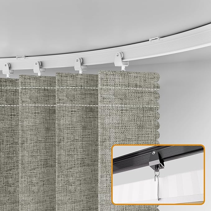 Folding Accordion Partition Divider with Ceiling Track - Hanging Room Curtain, Quick Setup(Grey 100" W x 96" L-Pack of 1)