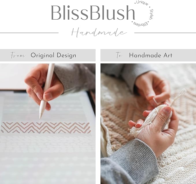 BlissBlush Gray Boho Throw Pillow Cover 20x20 Grey Decorative Accent Pillow for Couch Square Woven Textured Pillowcase Modern Farmhouse Pillow for Bed Bohemian Pillow Cover (Pack of 1)