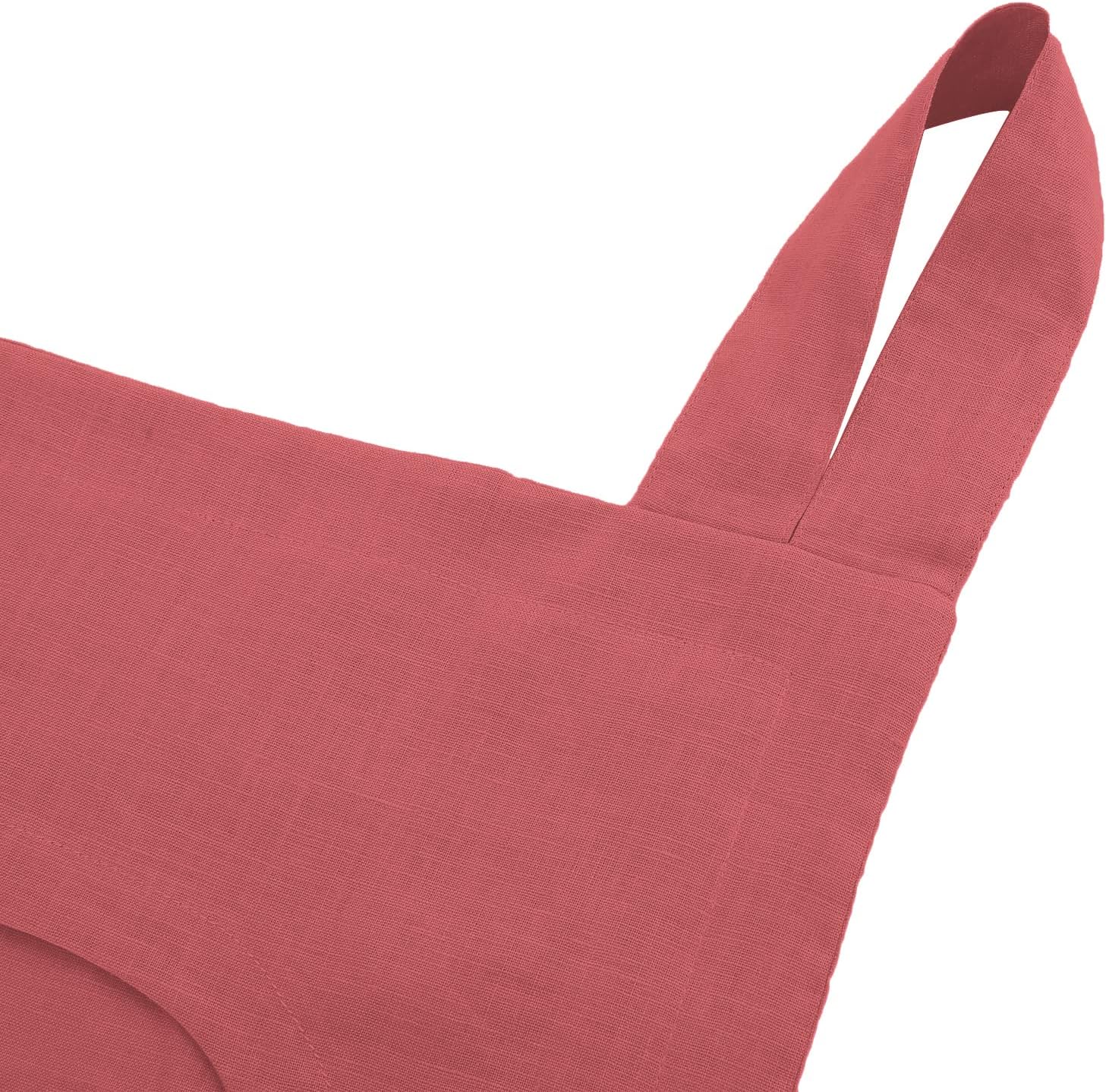 Amazhiyu 100% Linen Door Hanging Laundry Hamper Bag, 19x27 Inches Red - NestledHome