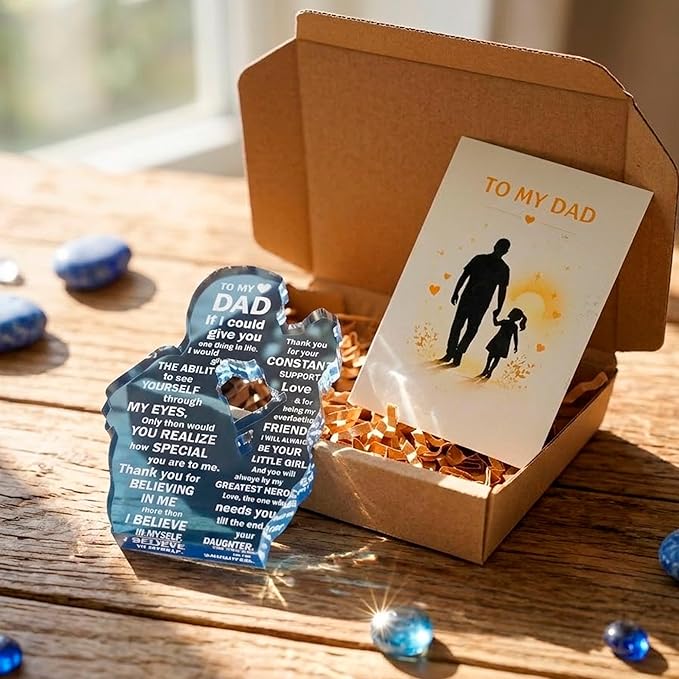 Fathers Day Dad Gifts from Daughter, Best Dad Ever Gifts, Meaningful Sentimental Desk Decor, Heartfelt Sweet Keepsake, Unique Birthday Present Idea for Father, Loving Appreciation Surprise