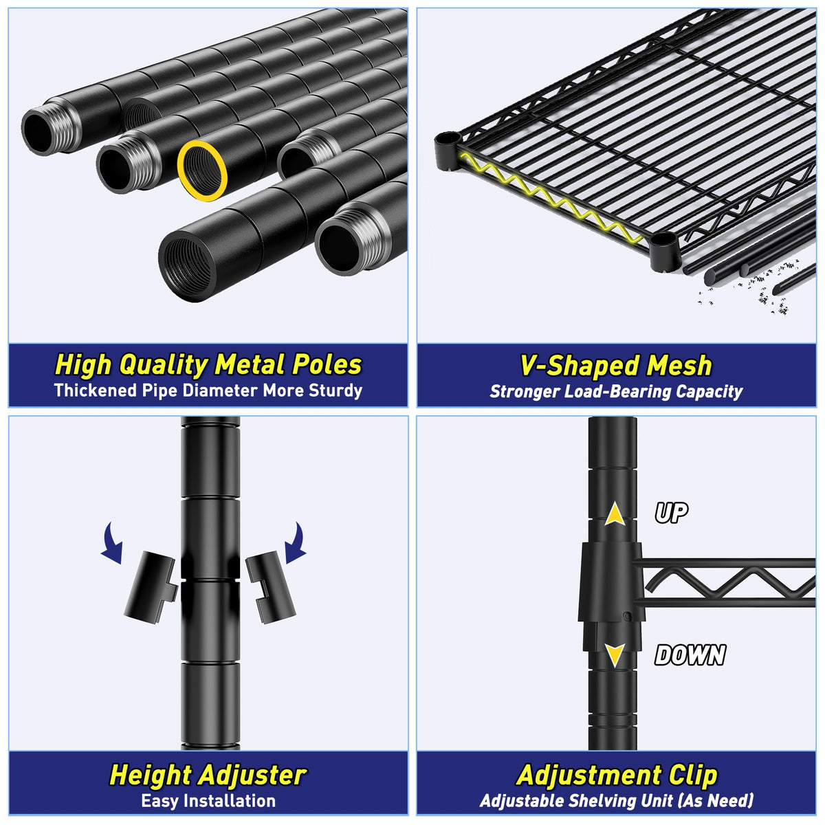 5 Tier 1010LBS Adjustable Narrow Storage Shelves
