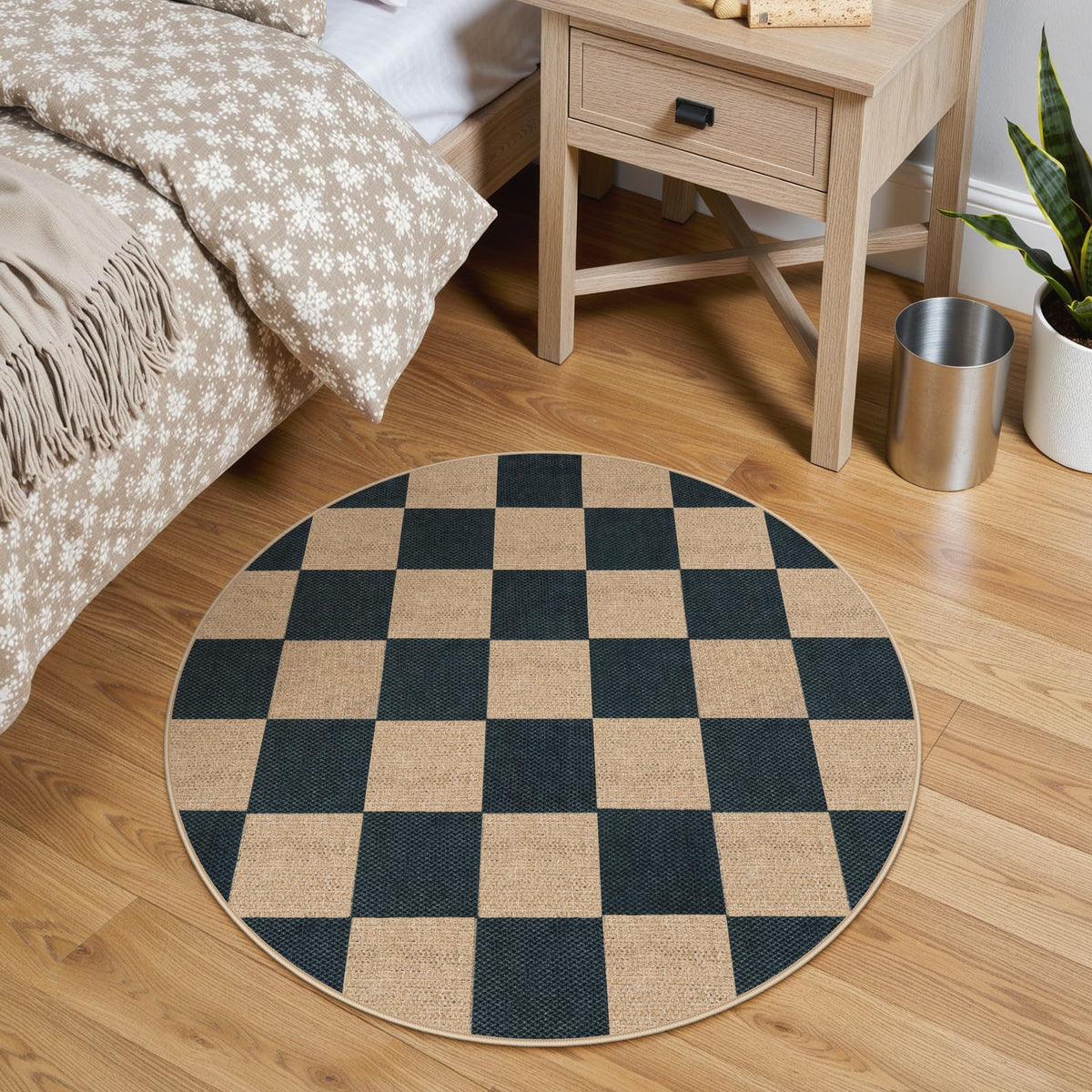Checkered Easy Jute Entryway Rug (10 Sq Ft)