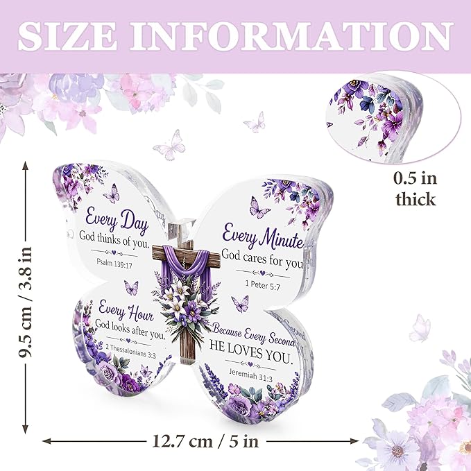 Mothers day Mom Gifts - Christian Gifts for Women Birthday, Butterfly Inspirational Gifts for Womenn, Friends, Mom, Sister, Girl, Coworker, Bible Verse Encouragement Decor, Religious Gift for Women Girls
