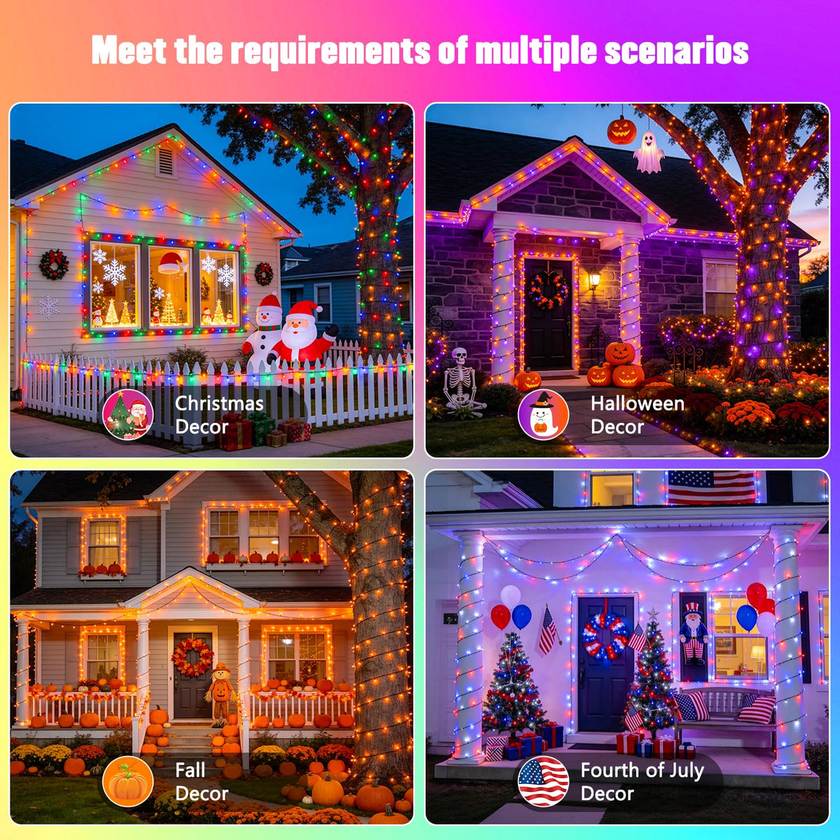 Color Changing String Lights for Halloween (66 Foot)