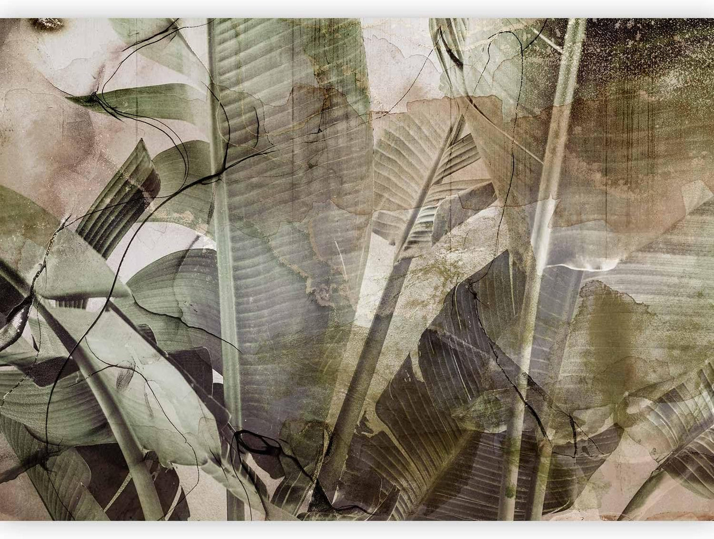 artgeist Wall Mural Tropical Leaves 118x83 in - XXL Non-Woven Wallpaper Fleece Wall Decor Photo Print Picture Image Design Plant Jungle Nature Like Painted b-C-0776-a-a