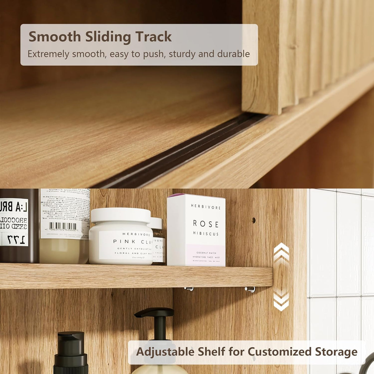 Bathroom Wall Cabinet Above Toilet Storage，Wall Mounted Storage with Adjustable Shelves, Space-Saving Modern Design for Bathroom & Laundry Room, Kitchen, Dining Room, Living Room - NestledHome