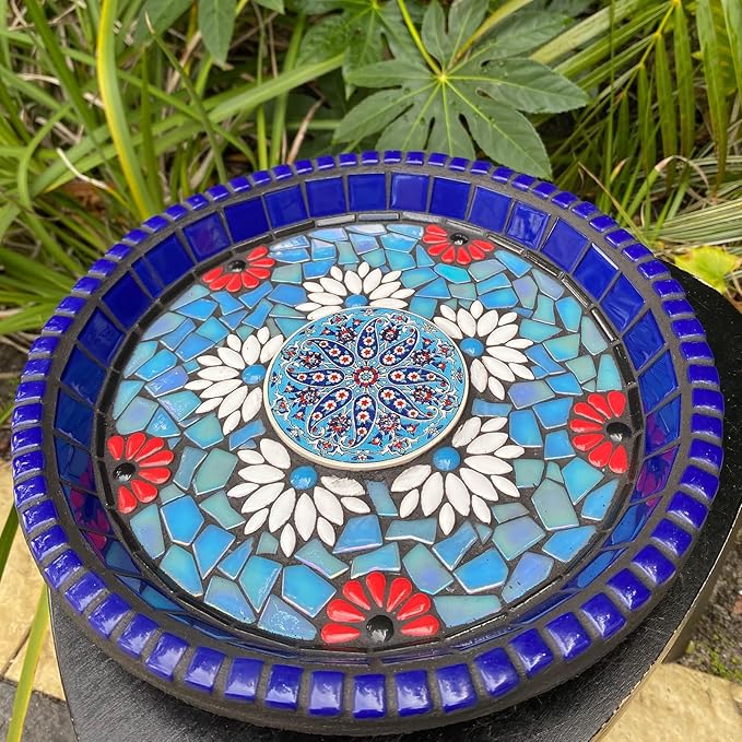 Youway Style Blue Glass Mosaic Tiles for Crafts Bulk,200g Broken Glass Pieces for DIY Spring Garden Mosaic Art Decor,Easter Decor