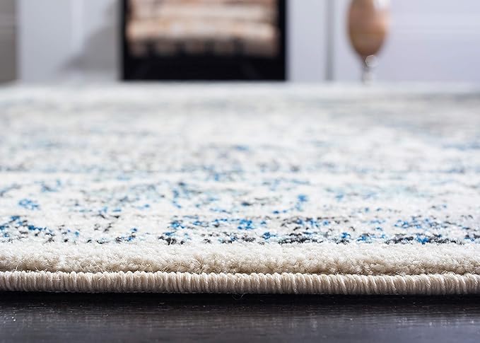 SAFAVIEH Area Rug 12x18 - Evoke Collection - Large - Ivory & Grey, Shabby Chic Oriental Medallion Design, Non-Shedding & Easy to Clean, Ideal for Living Room, Bedroom, Dining Space (EVK220D)