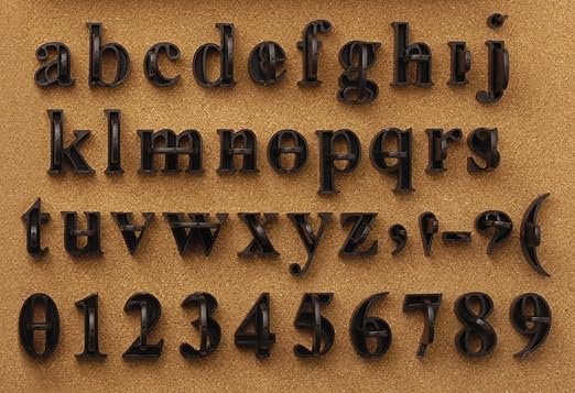 Magnetic Poetry Press in Letters and Numbers Stone Concrete Stamps - Lowercase Traditional Typeface