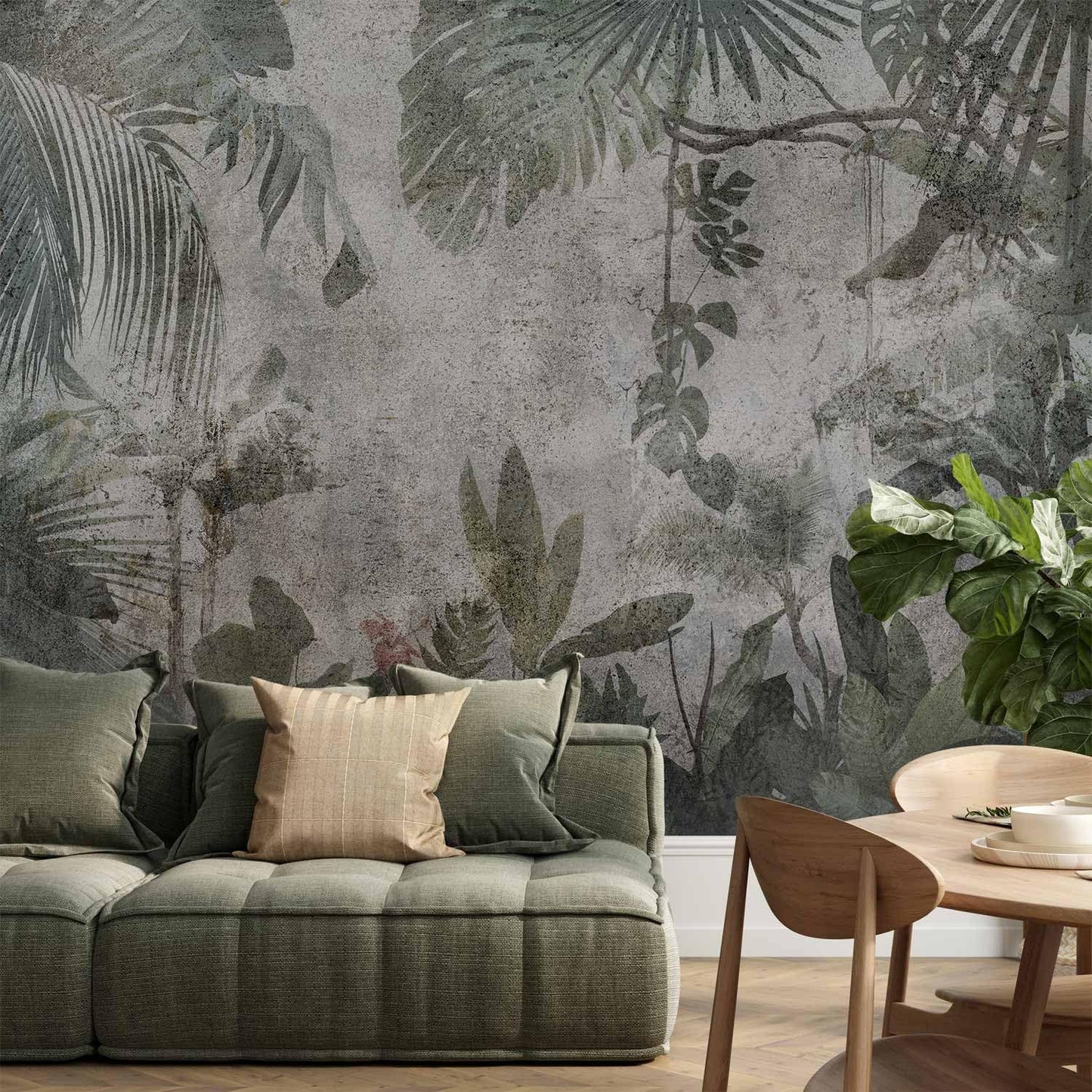 artgeist Wall Mural Tropical Leaves 116x83 in - XXL Peel and Stick Self-Adhesive Wallpaper Removable Large Sticker Foil Wall Decor Print Picture Image Design Jungle Nature Monstera b-C-0821-a-a