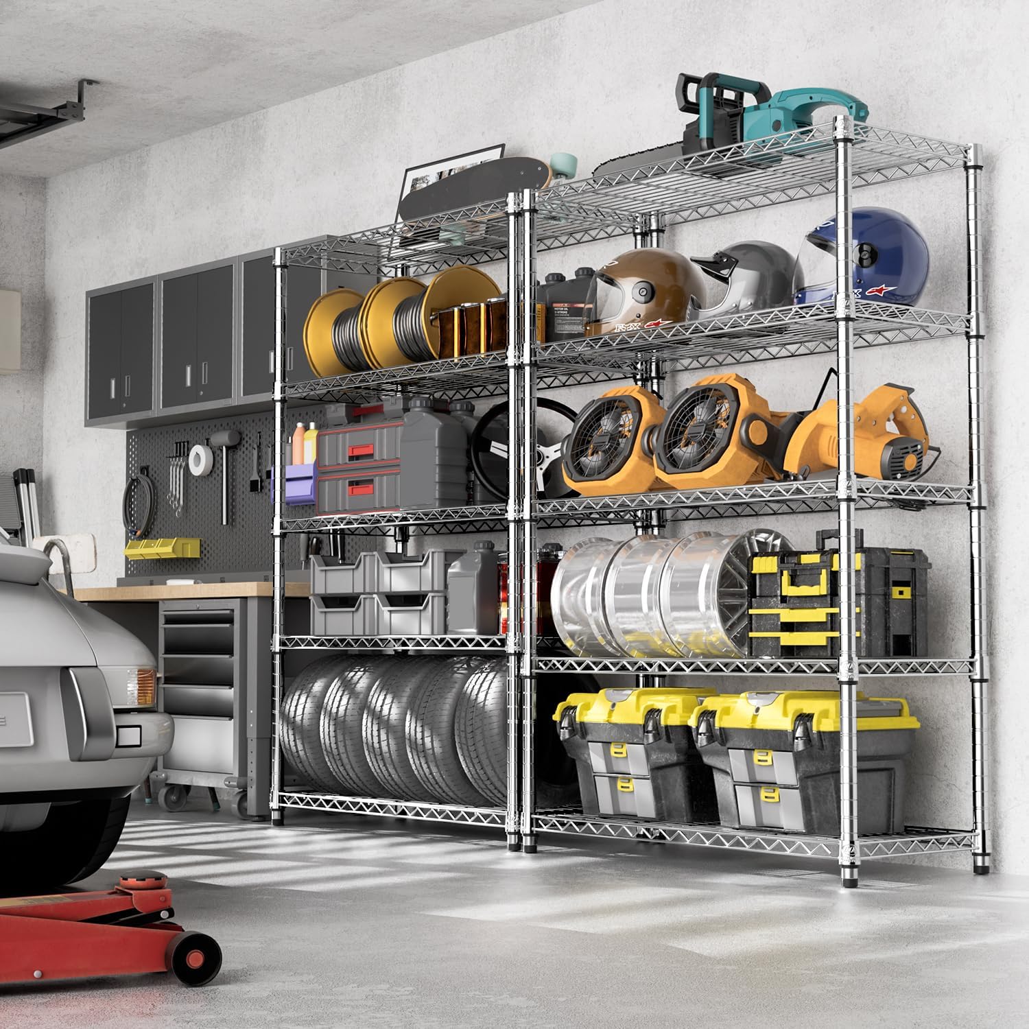 1750 LBS Storage Shelves 5-Tier Utility Shelving Unit Steel Organizer Wire Rack for Home,Kitchen,Office,Garage, Capacity 17.7" D x 47.2" W x 72.3" H - NestledHome