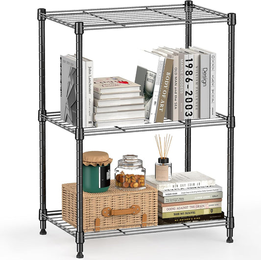 450 lbs Steel Storage Shelving 3-Tier Utility Shelving Unit Steel Organizer Wire Rack for Home,Kitchen,Office (11.8" D x 17.7" W x 26.3" H) - NestledHome