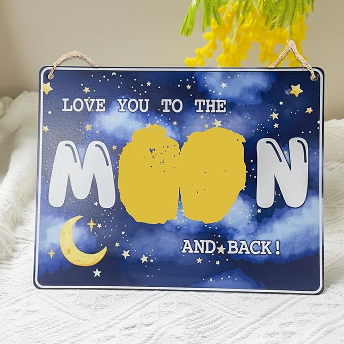 Baby's First Valentine Hanging Sign, DIY 1st Valentines Bottom Butt Print Footprint Keepsake, DIY Butt Print Wood Sign, Art Craft for Babies Kids Todders, Photo Props Gift for Baby, New Dad, New Mom