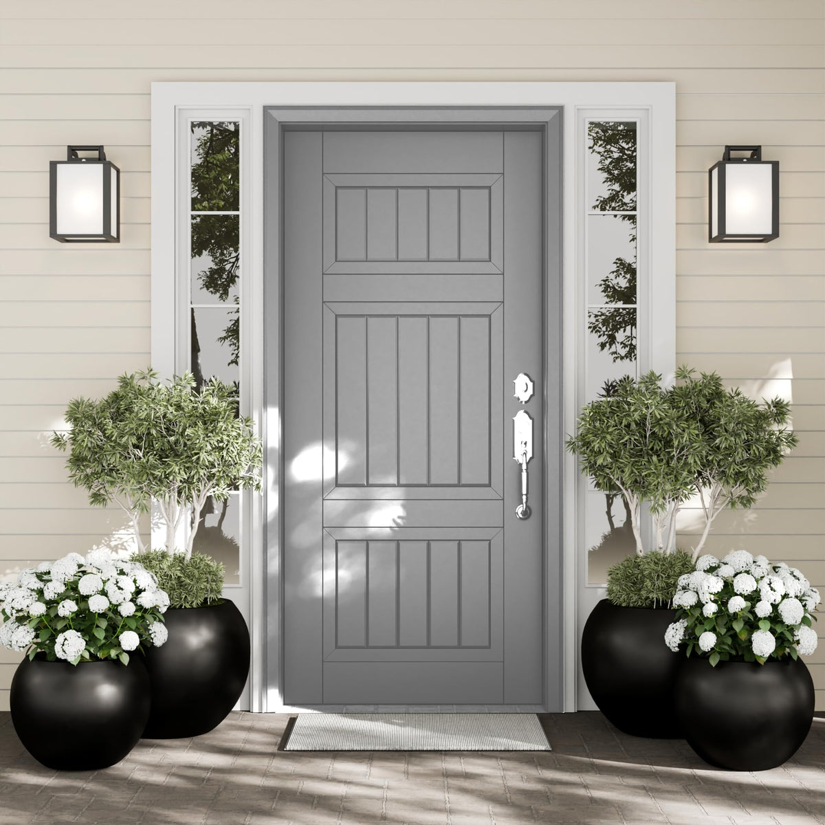 Fiberstone Large Round Planter for Indoor Outdoor Use