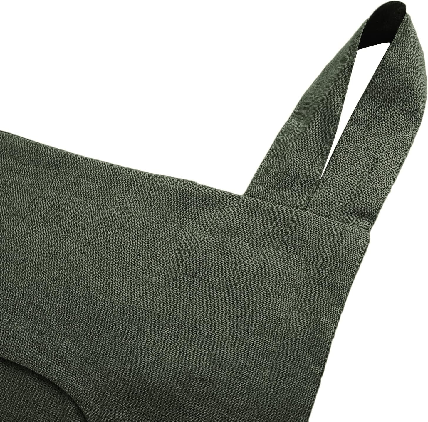 Amazhiyu 100% Linen Door Hanging Laundry Hamper Bag, 19x27 Inches Dusty Green - NestledHome