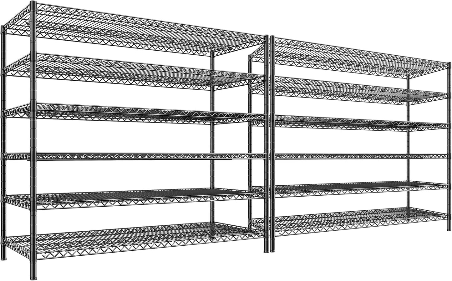 REIBII 83"H Storage Shelves 3840LBS Metal Shelving Unit Garage Shelving Heavy Duty 6 Tier Commercial Adjustable Wire Shelving for Storage Rack for Pantry, Garage, Kitchen, 83"H x 55.5"W x 18"D, 2PCS - NestledHome