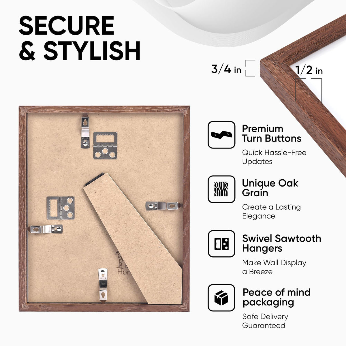 12x8 Picture Frame Brown