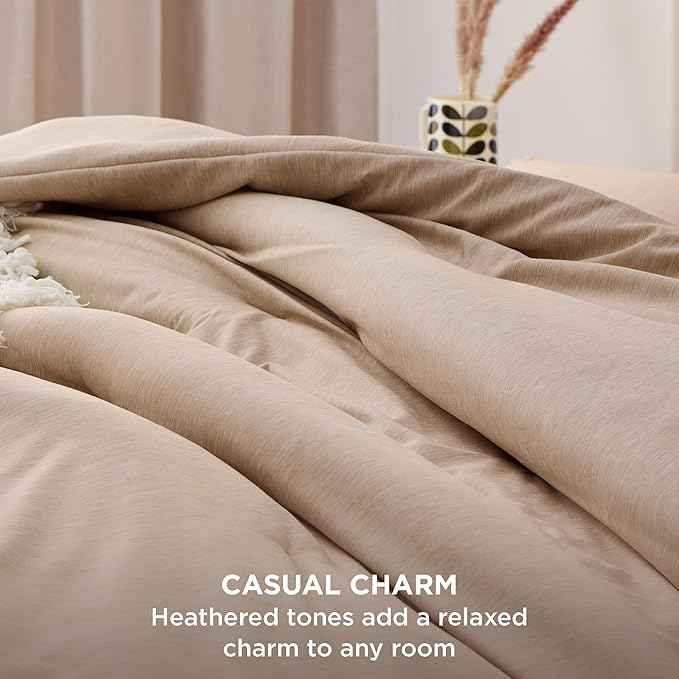 Bedsure Queen Comforter Set - Warm Sand Comforter Queen Size, Soft Bedding for All Seasons, Cationic Dyed Bedding Set, 3 Pieces, 1 Comforter (90"x90") and 2 Pillow Shams (20"x26"+2")