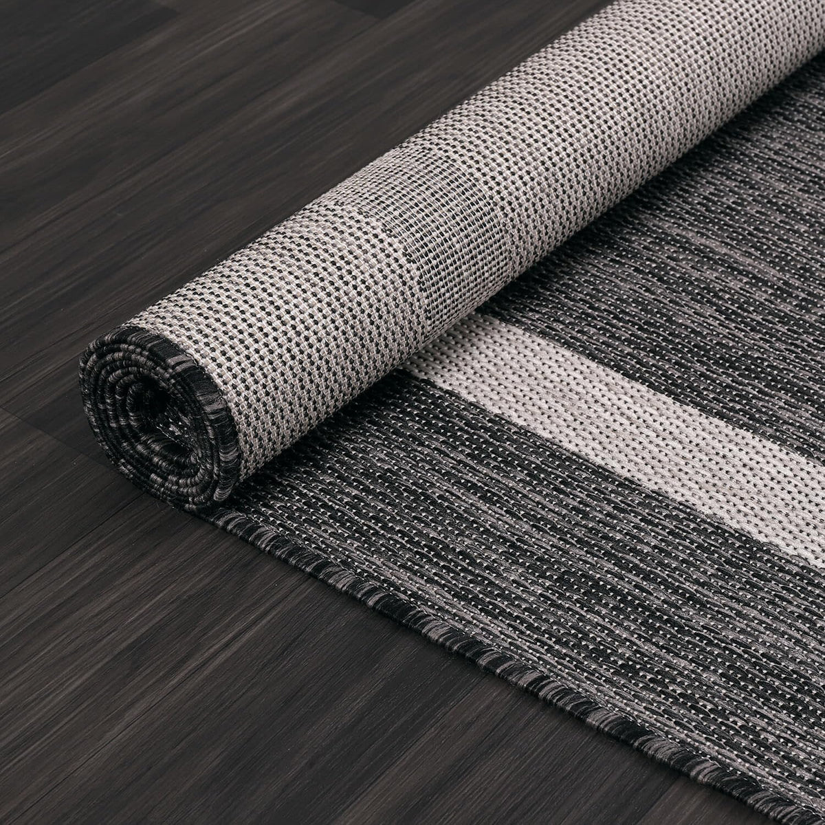Bordered Outdoor Rug 8x10 Washable Outside Carpet for Indoor Patio Porch Waterproof Easy Cleaning Non Shedding Area Rugs Gray 8 x 10