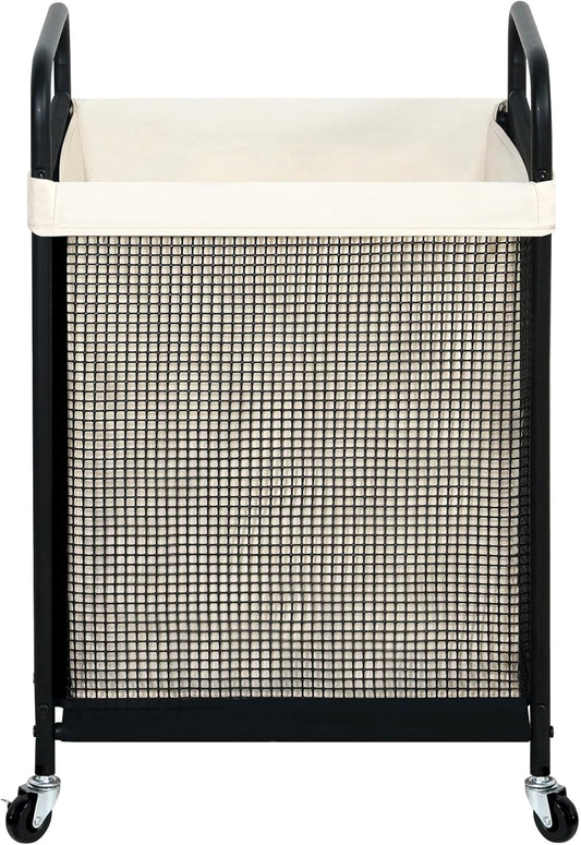 STO STO Laundry Hamper, 90L Rolling Laundry Sorter Cart with Removable and Washable Liner Bag, Rolling Clothes Hamper with Metal Handle for Laundry Room and Bedroom - NestledHome