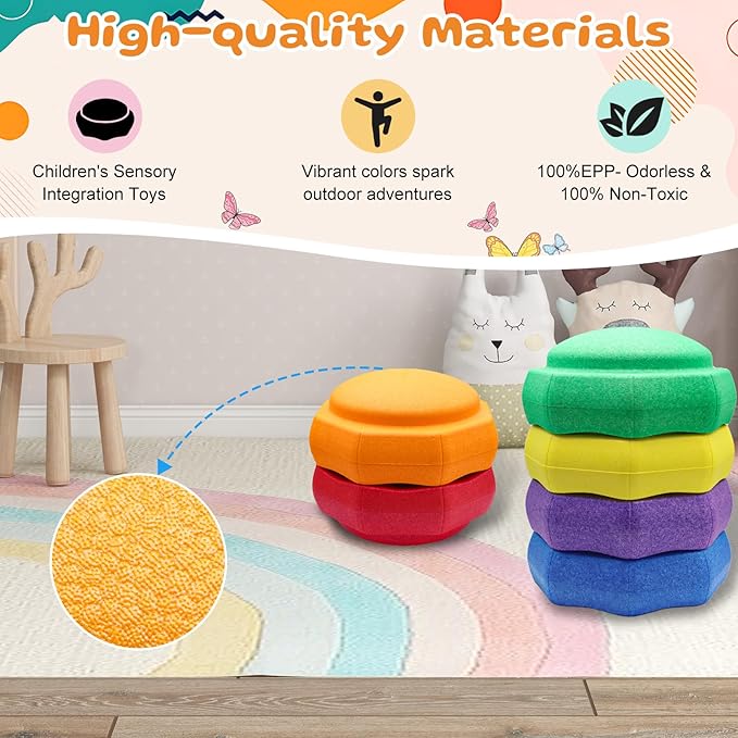Stepping Stones for Kids – 6 pcs EPP Balance Sensory Kids Stepping Stones for Toddlers 1-3 for Indoor Outdoor Activity Promoting Toddler's Balance and Coordination Skills