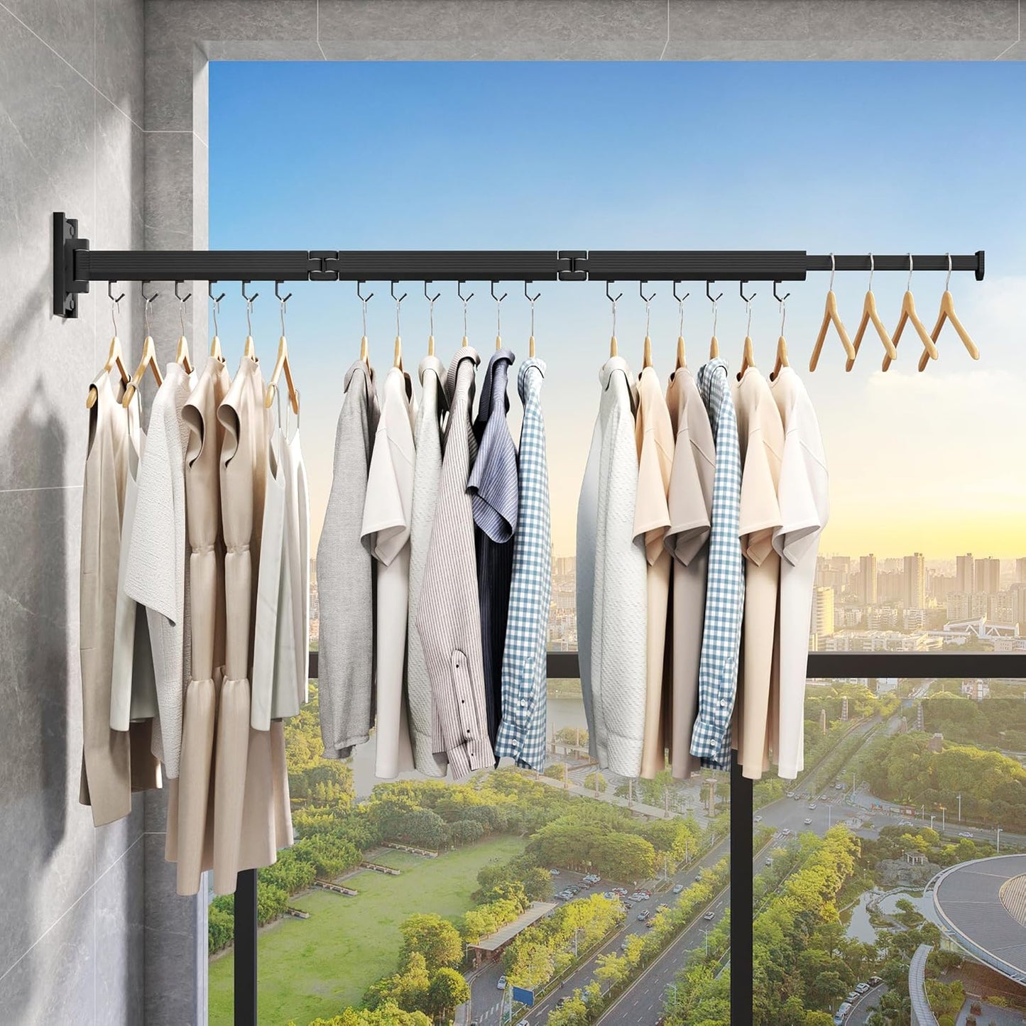 Wall Mounted Clothes Drying Rack, Collapsible Laundry Drying Rack, Retractable Foldable Drying Rack Clothing for Hanging Clothes - NestledHome