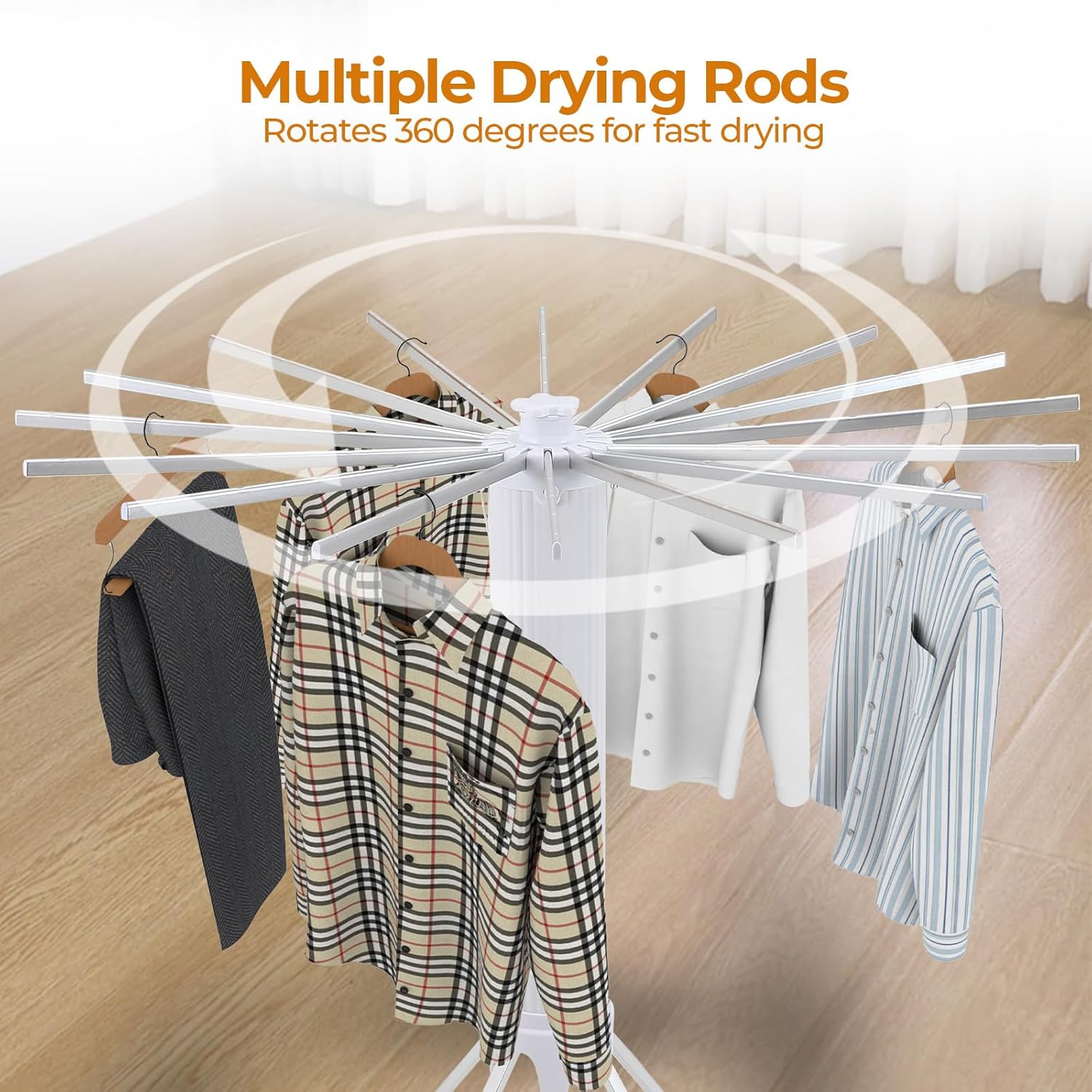 4-Legged Clothes Drying Rack Foldable,2 Tier Portable and Collapsible Space Saving Laundry Drying Rack with 4 Pulleys,Aluminum Dry Rack for Clothes - NestledHome