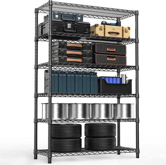 4080 lbs Steel Storage Shelving 6-Tier Utility Shelving Unit Steel Organizer Wire Rack for Home,Kitchen,Office,Garage, 17.7" D x 47.2" W x 72.3" H - NestledHome