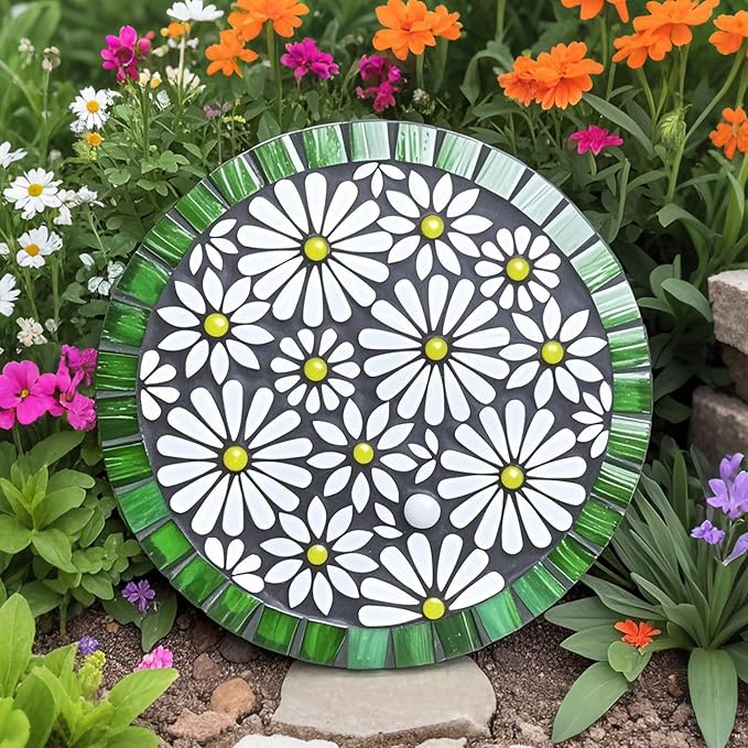 Artspac White Petal Ceramic Mosaic Tiles for Crafts, 200g Flower Tiles Mosaic Pieces for Mosaic Craft Supplies,Garden Art Decor