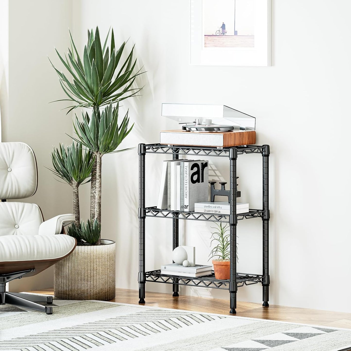 750 lbs 3 Tier Shelf Metal Storage Shelves Wire Rack Closet Organizers with PP Board for Garage Kitchen Bathroom Laundry Black 11.8" D x 21.7" W x 28.6" H - NestledHome