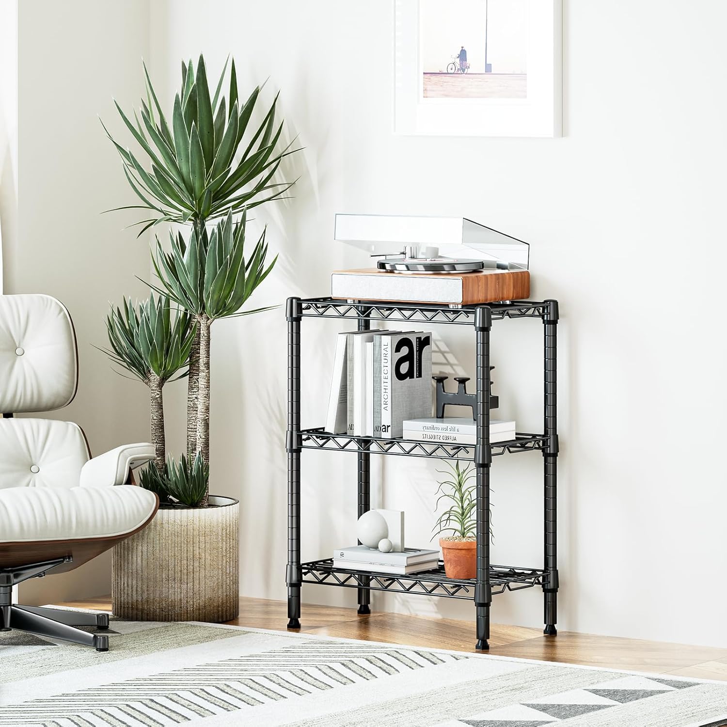 750 lbs 3 Tier Shelf Metal Storage Shelves Wire Rack Closet Organizers with PP Board for Garage Kitchen Bathroom Laundry Black 11.8" D x 21.7" W x 28.6" H - NestledHome