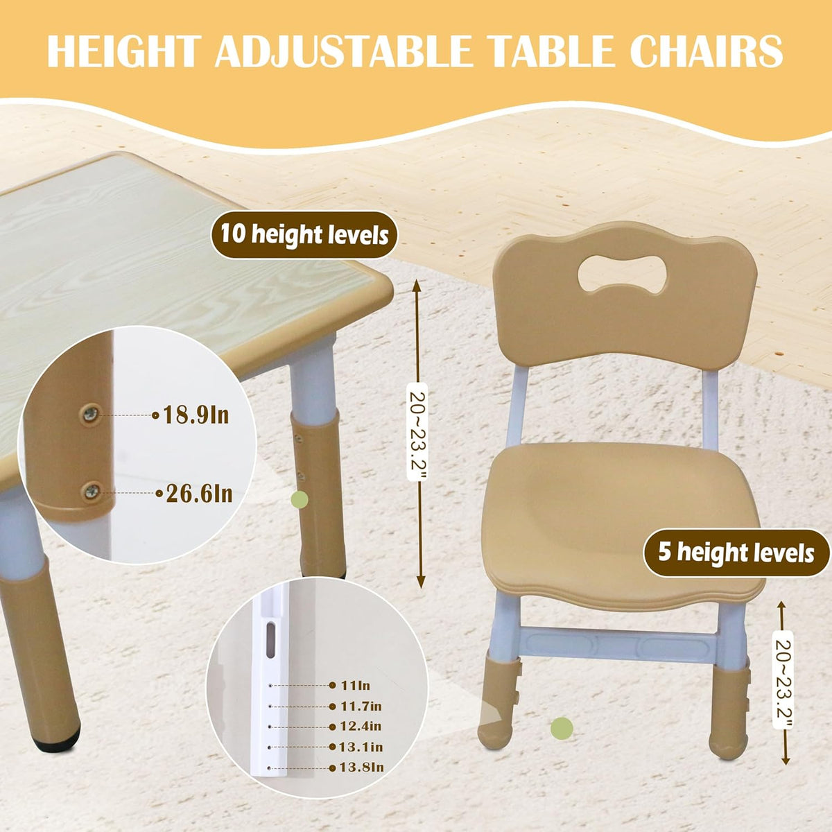 Kids Table and 2 Chairs Set with Graffiti Desktop, Toddler Furniture Set, Non-Slip Table Children Study Desk, Dining Table, Height Adjustable Desk, Painting Desktop for Kids (23.6x23.6Inch) - NestledHome