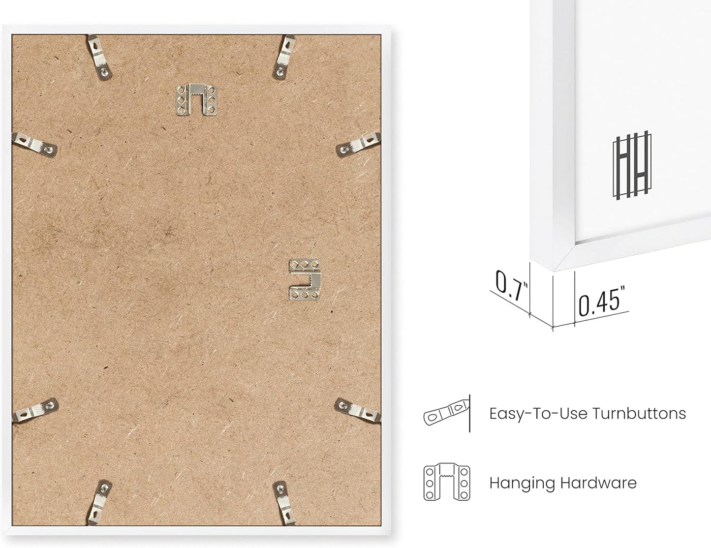 HAUS AND HUES 20x30 White Metal Picture Frames - Features Premium Aluminum, Vertical & Horizontal Hang, Shatterproof Plexiglass - Perfect for Home, Room, Office (20x30 in, White, Set of 15)