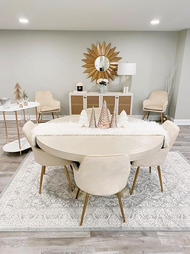 SAFAVIEH Area Rug 9x12 - Reflection Collection - Large - Light Grey & Cream, Non-Shedding & Easy Cleaning, Ideal for Living Room, Bedroom, Dining Space (RFT668G)