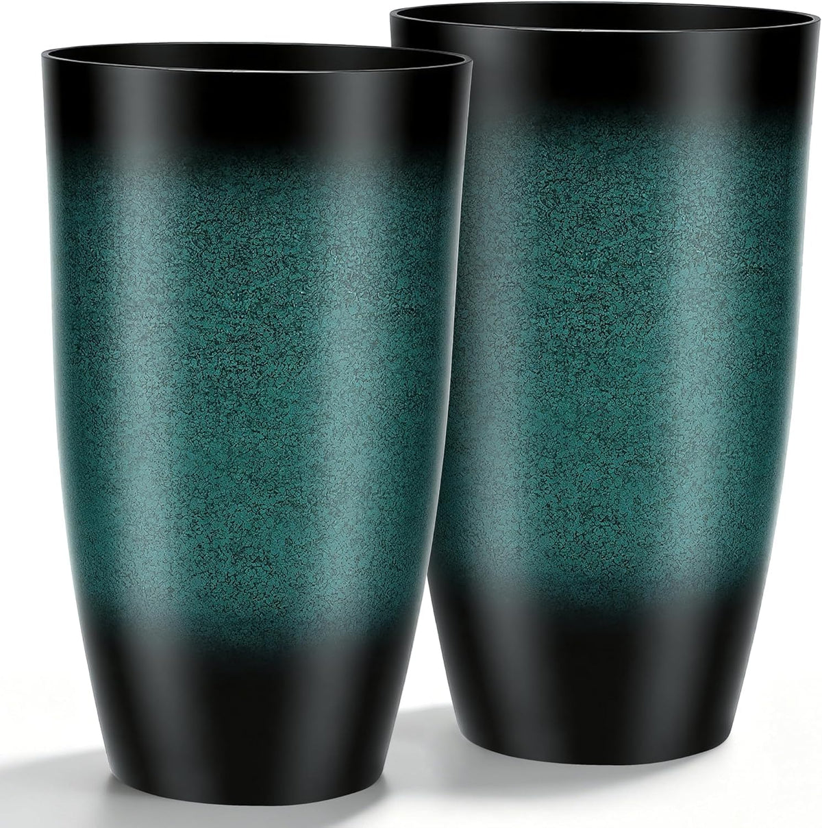 Autodaya 23.8" Tall Outdoor Planters Set of 2 Flower Pot for Outdoor Plants (2 Count)