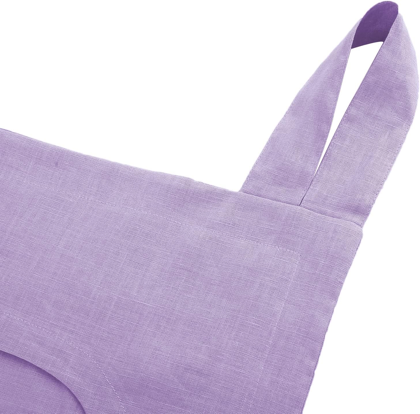 Amazhiyu 100% Linen Door Hanging Laundry Hamper Bag, 19x27 Inches Lilac - NestledHome