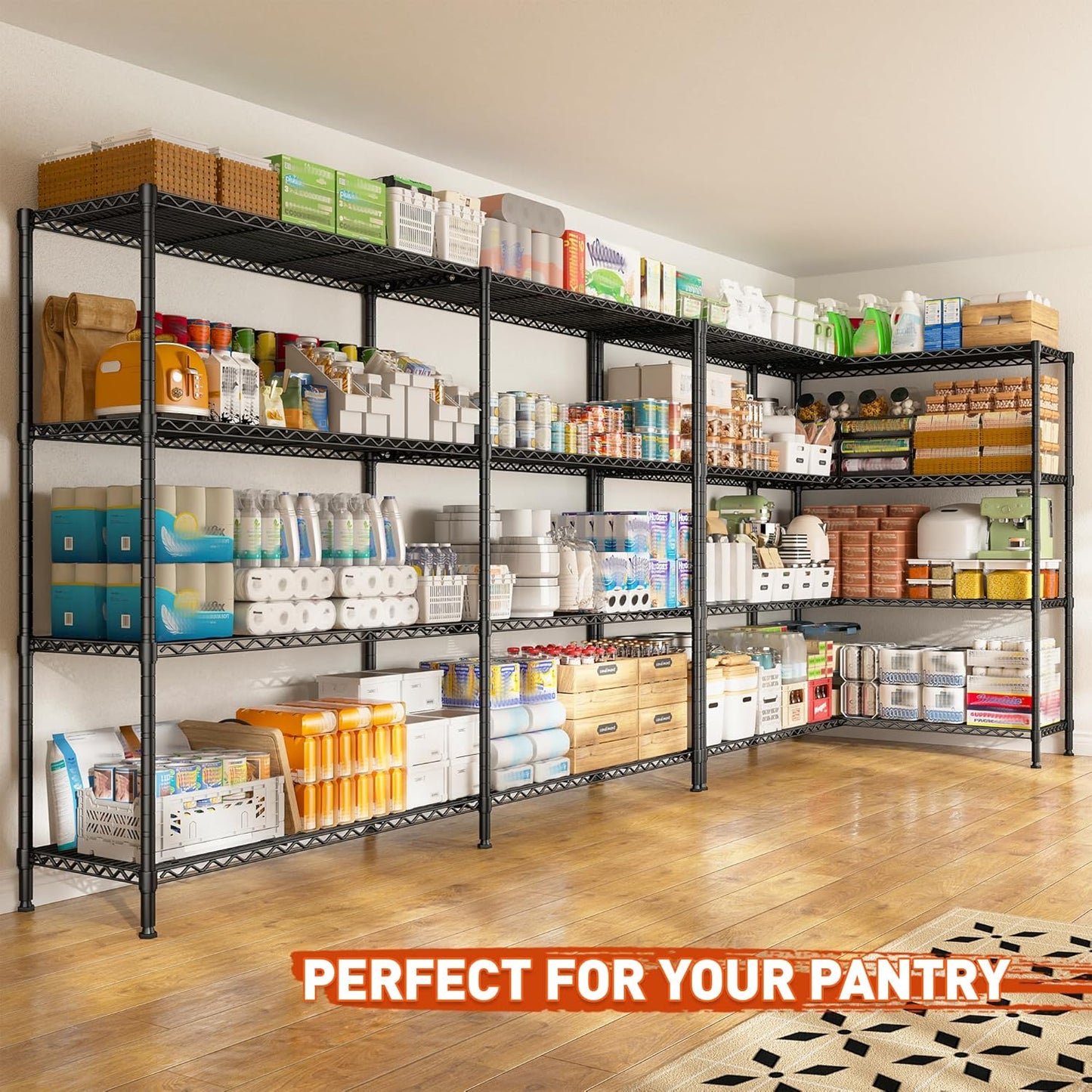 REIBII 70"W Metal Shelving, Storage Shelves 4-tier Wire Shelving Unit Load 1240LBS Metal Shelves for Storage Adjustable Shelving Rack for Pantry Kitchen Commercial school Garage 70"W*15.8"D*62.9"H - NestledHome