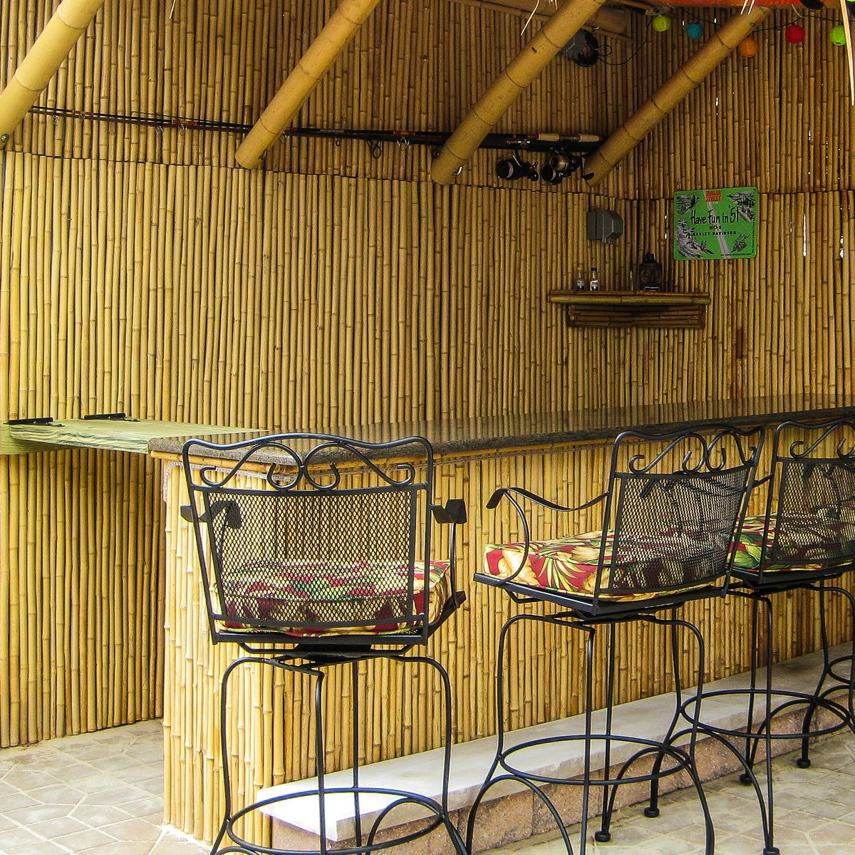 Natural Bamboo Fencing Decorative Rolled Fence Panel 1 in D x 2 ft H x 8 ft L