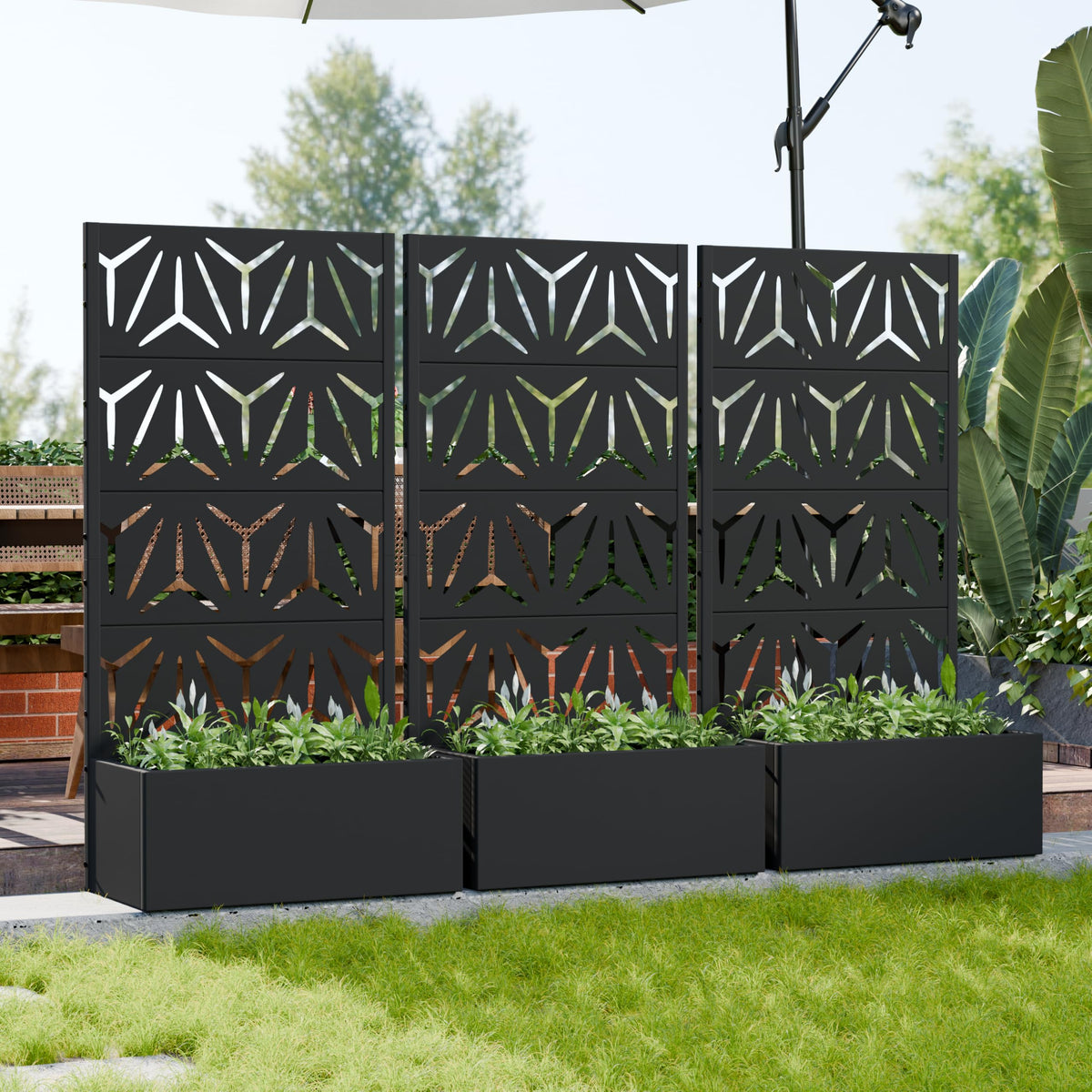 Metal Raised Garden Bed with Trellis