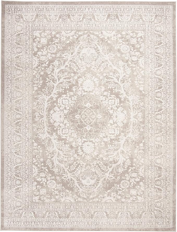 SAFAVIEH Area Rug 8x10 - Reflection Collection - Large - Beige & Cream, Non-Shedding & Easy Cleaning, Ideal for Living Room, Bedroom, Dining Space (RFT668A)