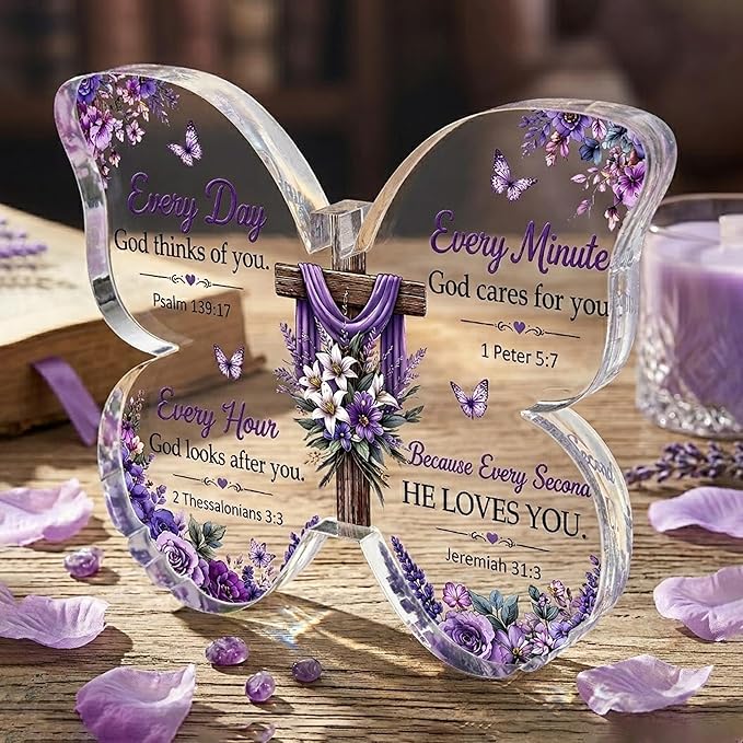 Mothers day Mom Gifts - Christian Gifts for Women Birthday, Butterfly Inspirational Gifts for Womenn, Friends, Mom, Sister, Girl, Coworker, Bible Verse Encouragement Decor, Religious Gift for Women Girls