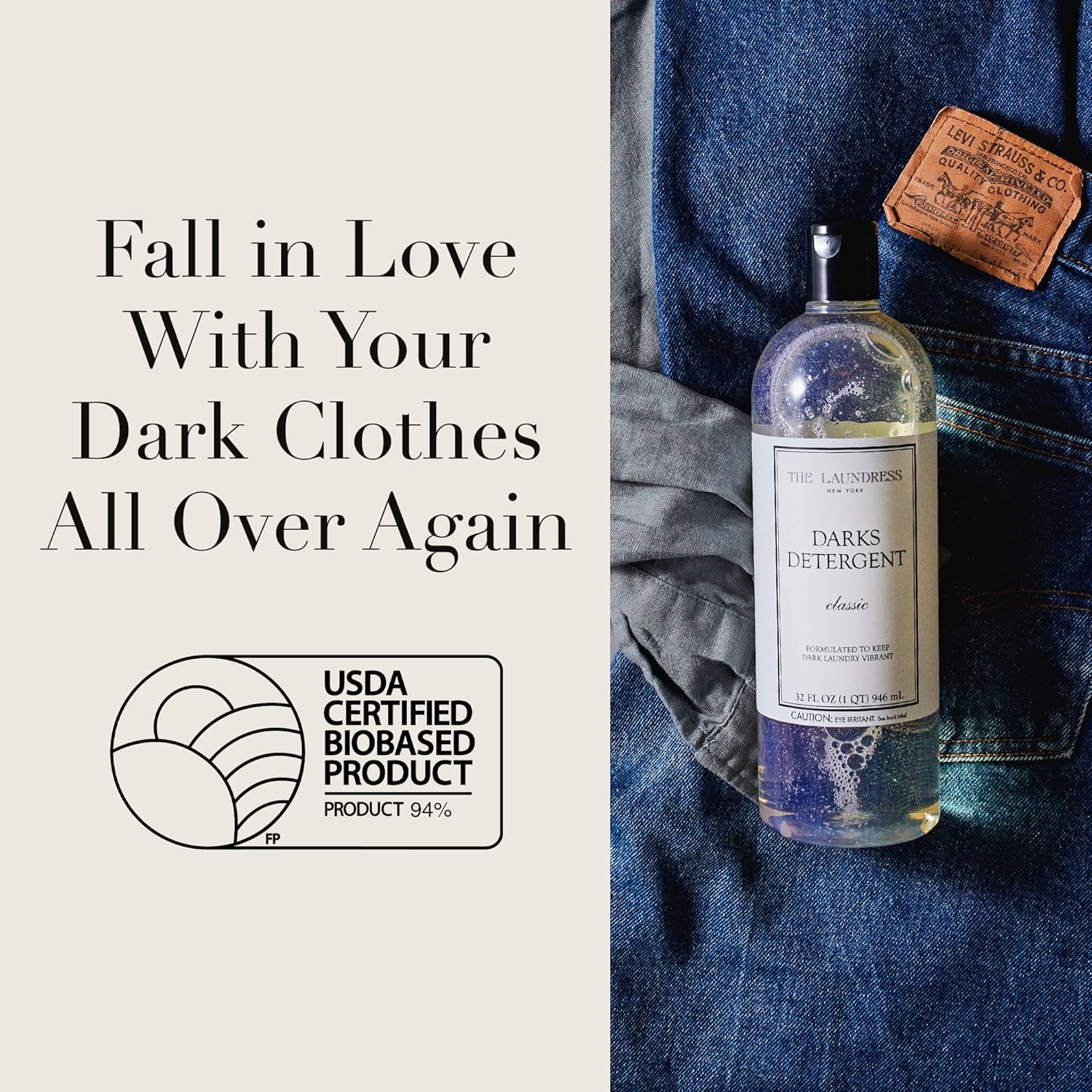 The Laundress Darks Detergent, Concentrated Laundry Detergent Liquid, For Rich Vibrant Colors, Tough on Stains, Classic Scent, 32 oz. - NestledHome