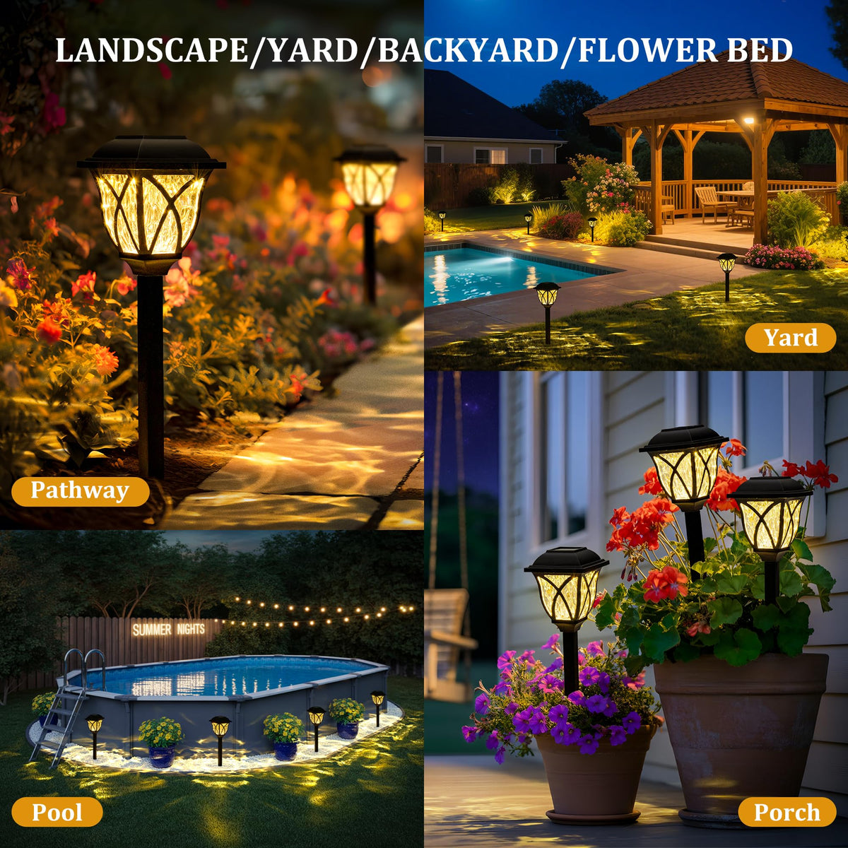 8 Pack Solar Lights Outdoor Waterproof (8 Count)