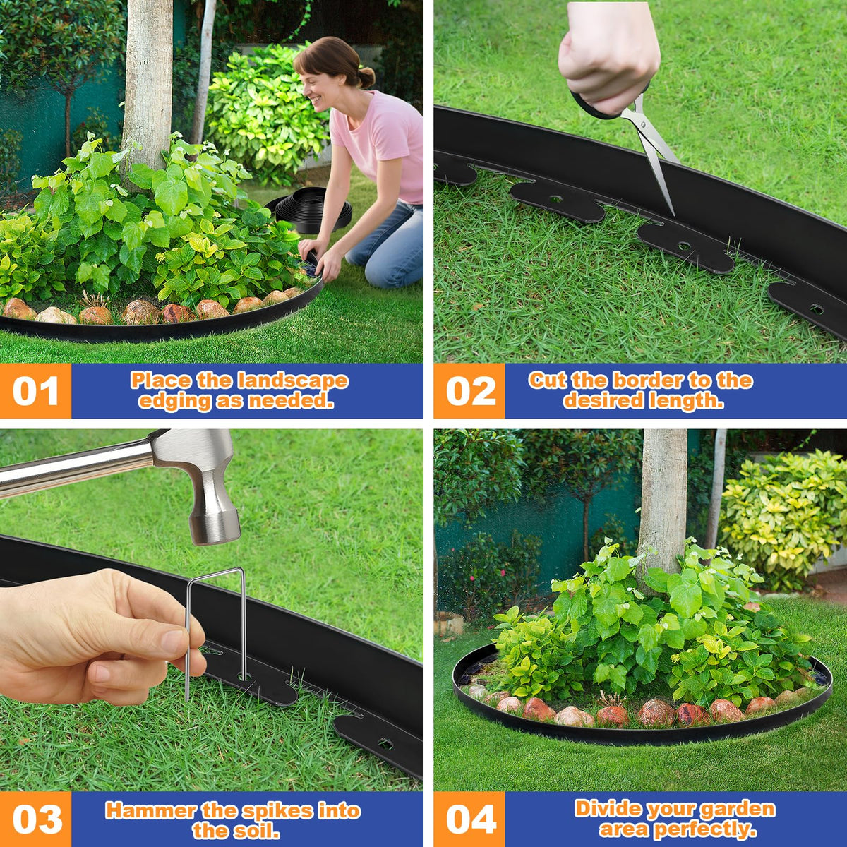 1.5 Inch x 100 FT Landscape Edging (100 Count)